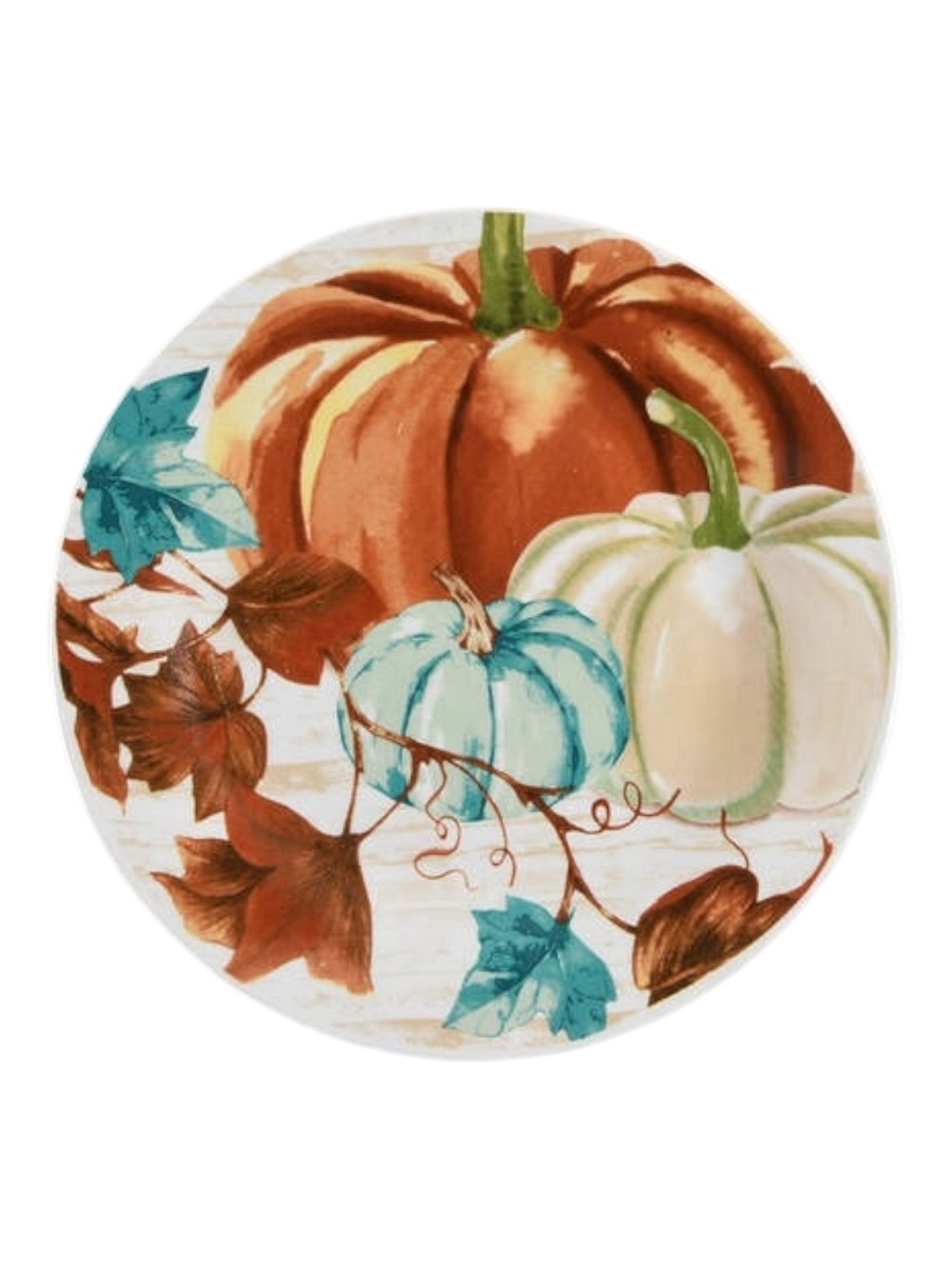 Royal Norfolk Dinner Plates 10.5” Fall Pumpkin Turquoise Rust Rustic Set Of 4